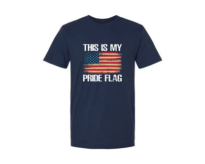 brand:Generic|color:Navy|Patriotic Distressed Usa Pride Flag Graphic T-Shirt