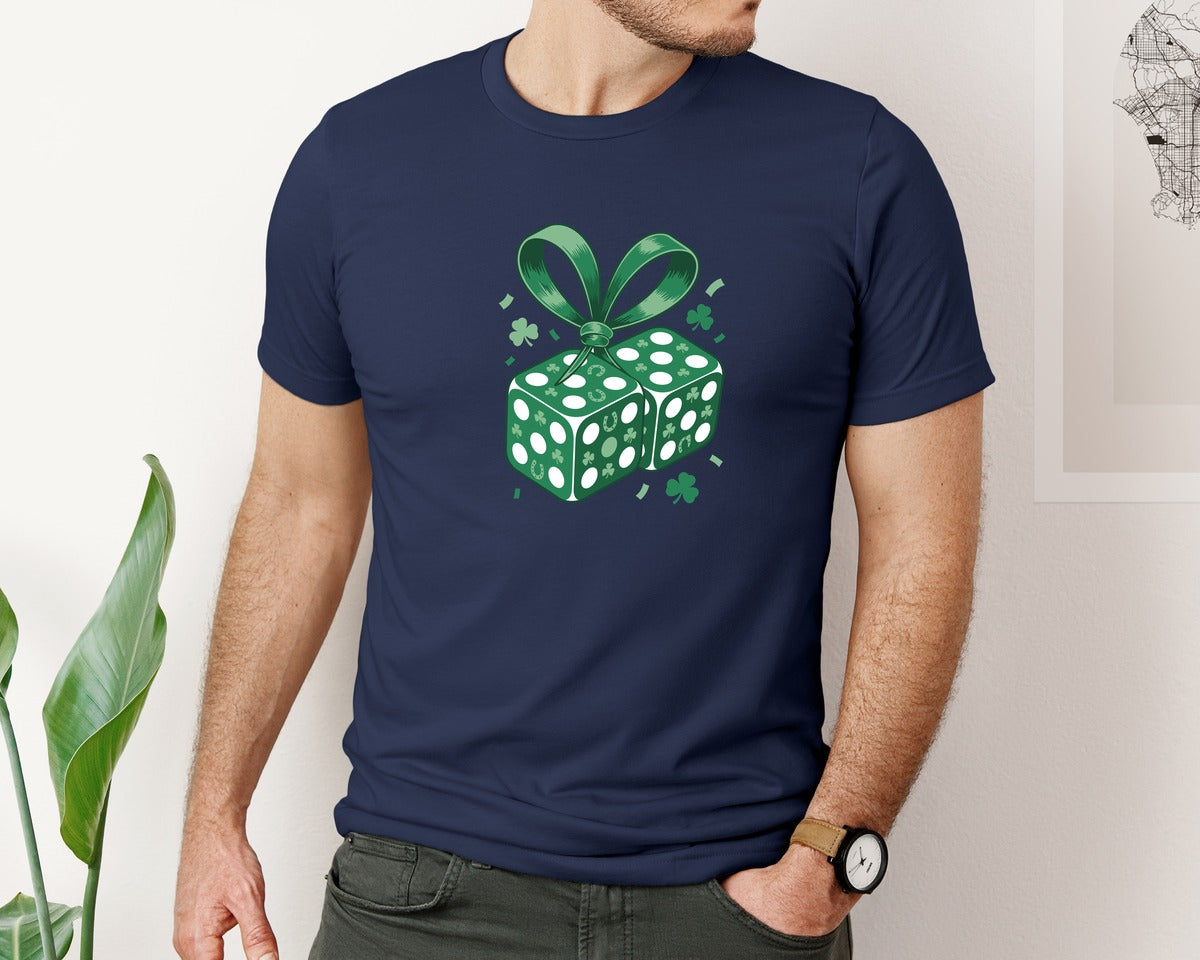 brand:Bella Canvas|color:Navy|Roll Of Irish Luck Graphic T-Shirt