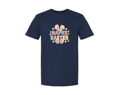 brand:Generic|color:Navy|Faux Yarn Happy Easter 5 Graphic T-Shirt