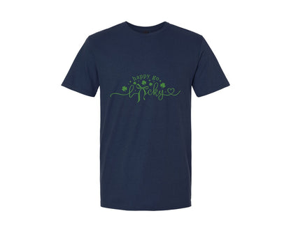 brand:Generic|color:Navy|St Patricks Day Happy Go Lucky 10 Graphic T-Shirt