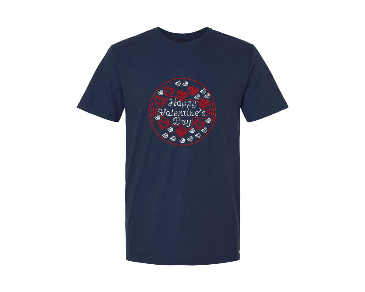 brand:Generic|color:Navy|Valentines Day Rhinestone 23 Graphic T-Shirt