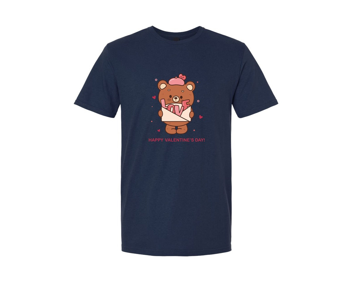 brand:Generic|color:Navy|Valentine Clip Art Cute Teddy Bear Love2 Graphic T-Shirt
