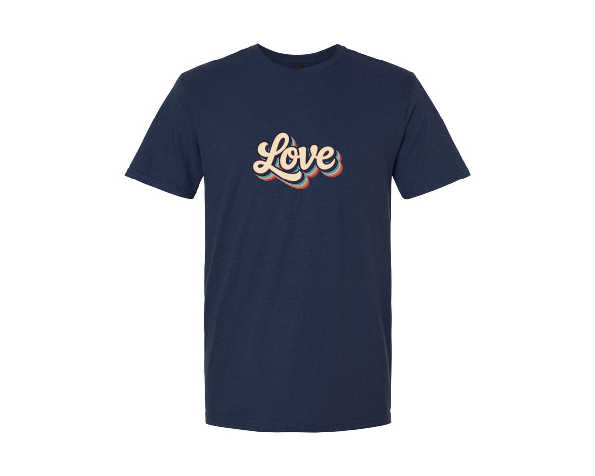 brand:Generic|color:Navy|Retro Love Valentine Graphic T-Shirt