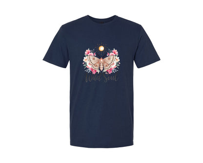 brand:Generic|color:Navy|Beautiful Life With Butterflies Graphic T-Shirt