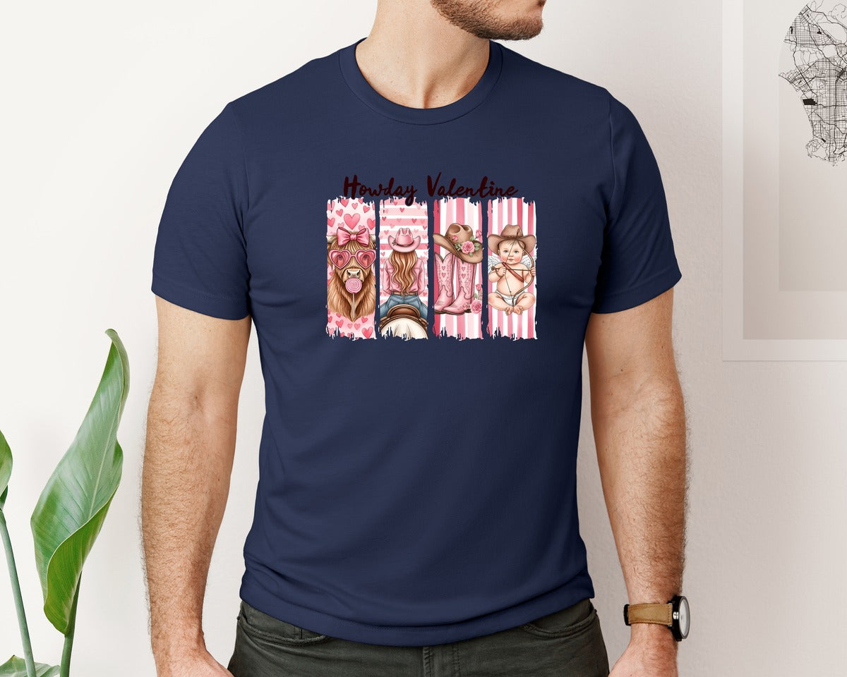 brand:Bella Canvas|color:Navy|Western Brushstroke Valentine Graphic T-Shirt
