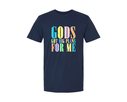 brand:Generic|color:Navy|Gods Got Big Plans For Me 4 Graphic T-Shirt
