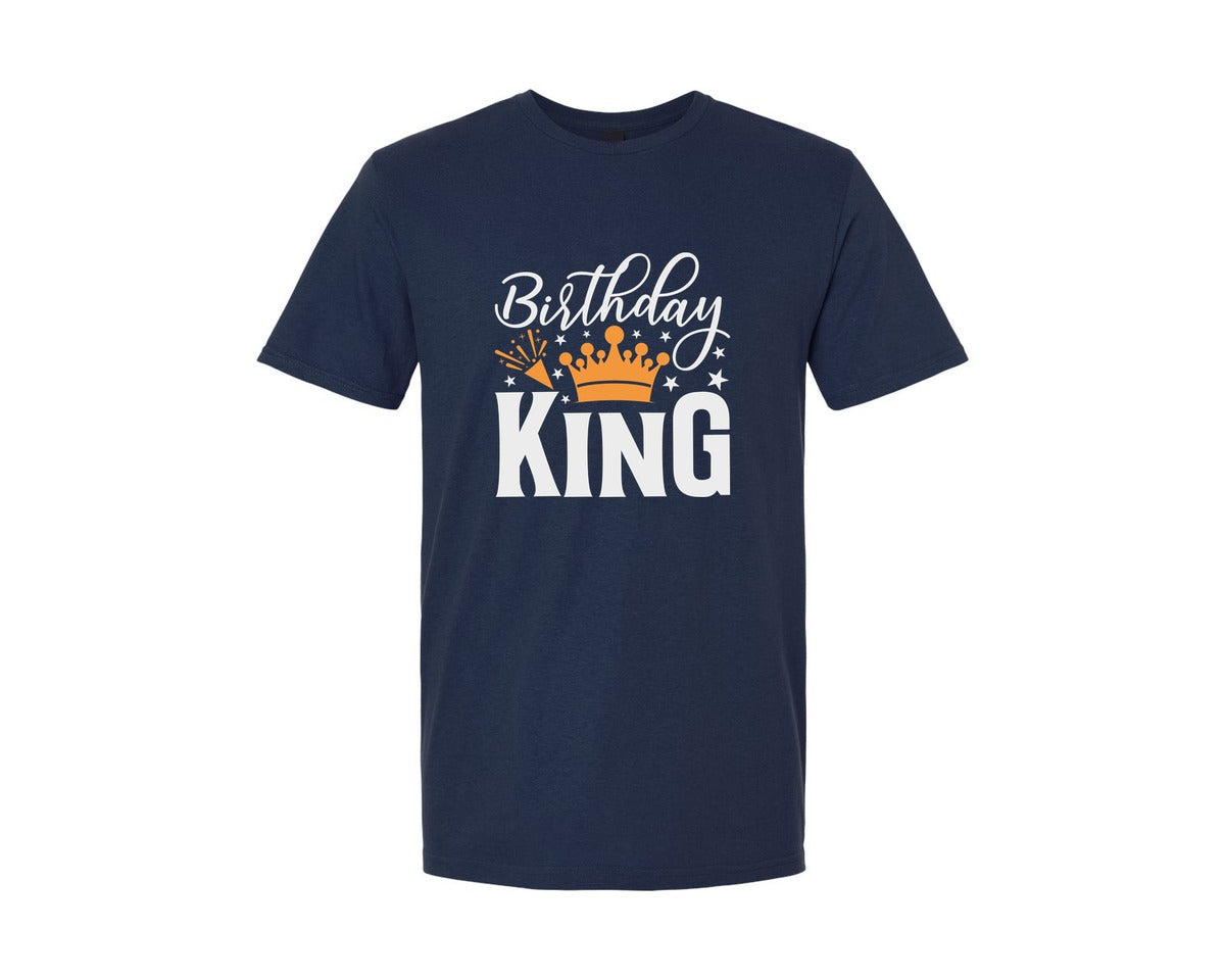 brand:Generic|color:Navy|Birthday King Birthday Quote Design 3 Graphic T-Shirt
