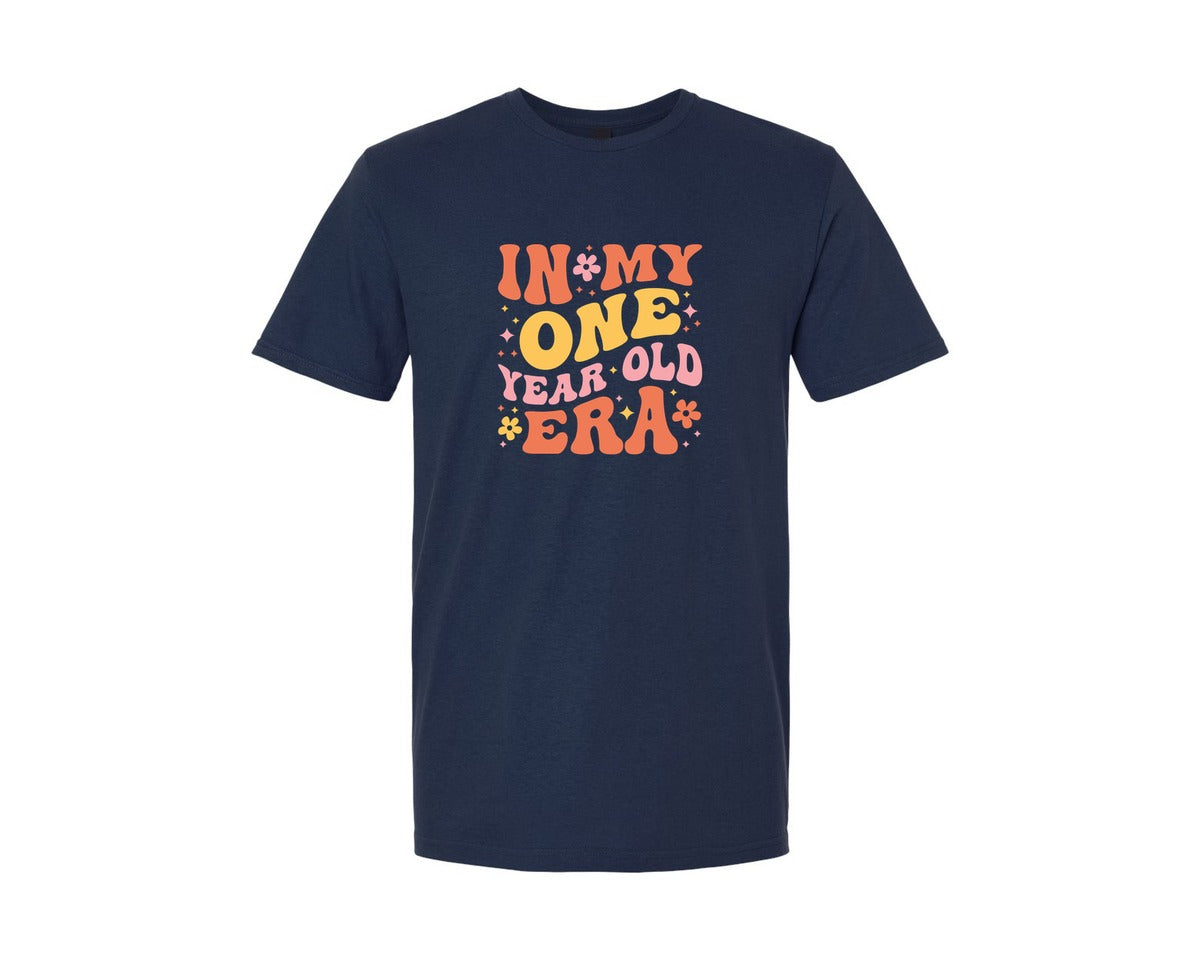 brand:Generic|color:Navy|In My One Year Old Era First Birthday Graphic T-Shirt