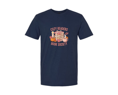 brand:Generic|color:Navy|Cozy Girl Book Club Fall Trendy 2 Graphic T-Shirt