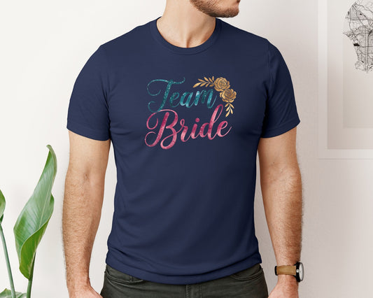 Bride Team Bridal Party Flowers Graphic T-Shirt