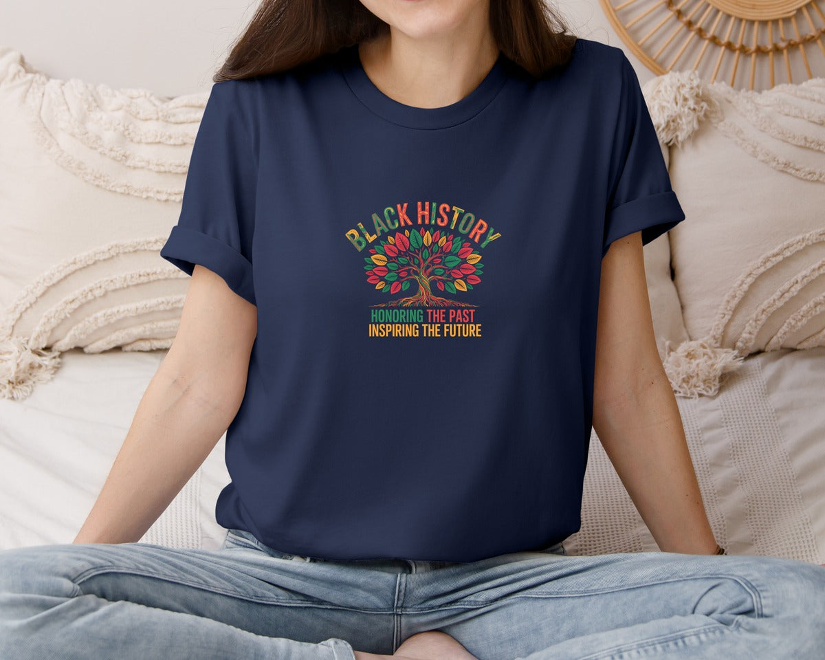 brand:Bella Canvas|color:Navy|Black History Month Pngafrican American Graphic T-Shirt