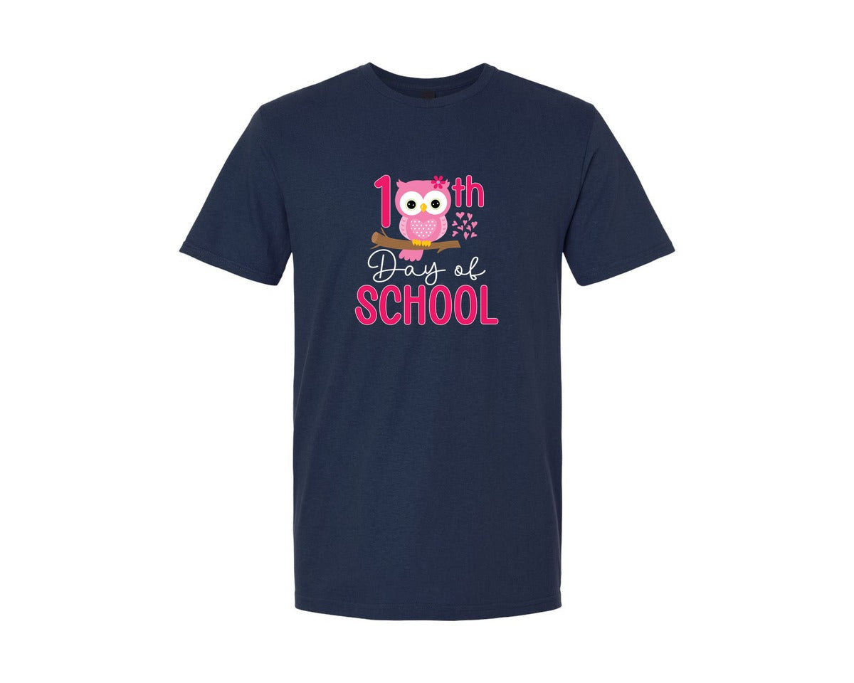 brand:Generic|color:Navy|Owl Bird 100Th Day Of School Graphic T-Shirt