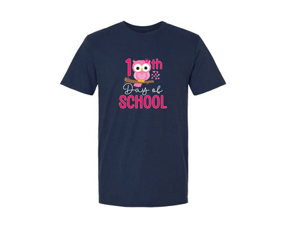 brand:Generic|color:Navy|Owl Bird 100Th Day Of School Graphic T-Shirt