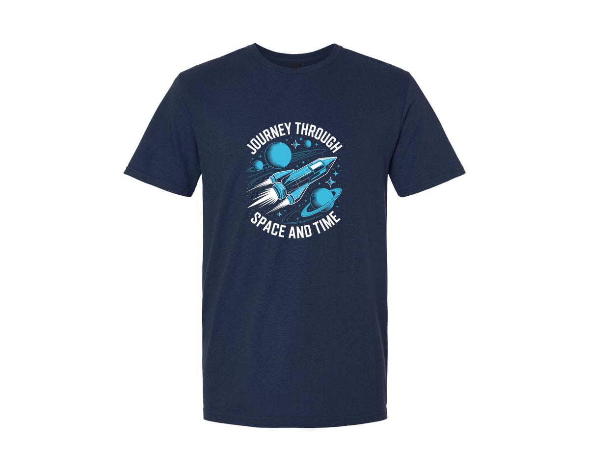 brand:Generic|color:Navy|Journey Through Space And Time Art Graphic T-Shirt
