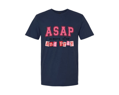 brand:Generic|color:Navy|Christian Pray Asap Graphic T-Shirt