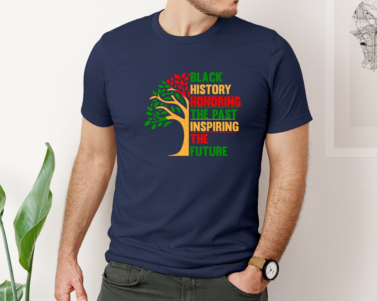 brand:Bella Canvas|color:Navy|Black History Month Black History Graphic T-Shirt