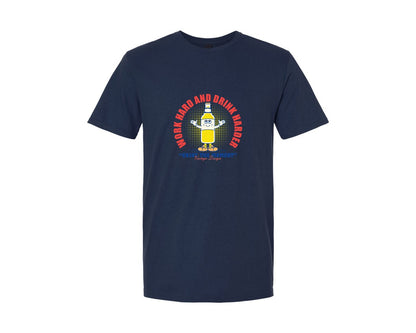 brand:Generic|color:Navy|Retro Cartoon Glass Bottle Of Beer Graphic T-Shirt