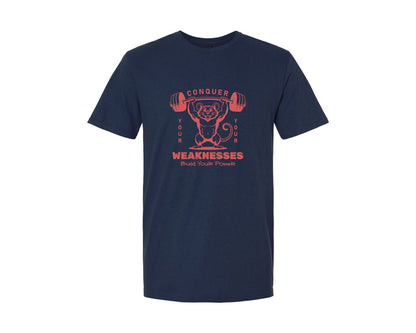 brand:Generic|color:Navy|Motivational Gym Weightlifting T Shirt Graphic T-Shirt