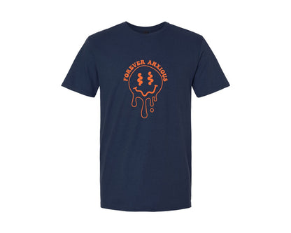 brand:Generic|color:Navy|Forever Anxious Inspirational Quote Graphic T-Shirt