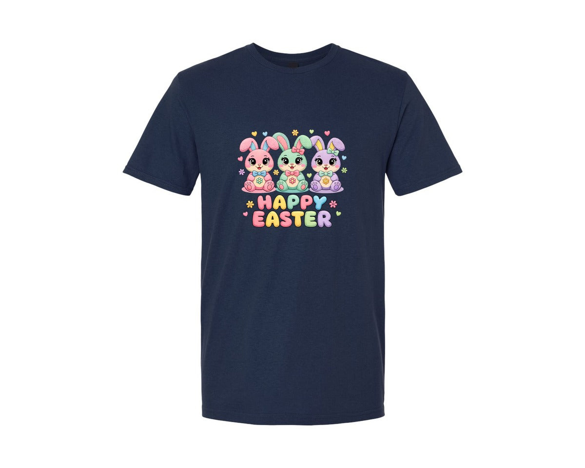 brand:Generic|color:Navy|Happy Easter Easter Bunny 7 Graphic T-Shirt