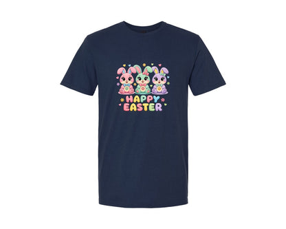 brand:Generic|color:Navy|Happy Easter Easter Bunny 7 Graphic T-Shirt