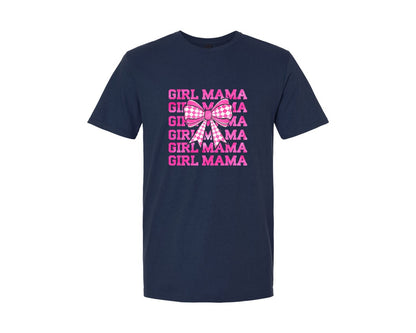 brand:Generic|color:Navy|Retro Coquette Bow Girl Mama Graphic T-Shirt