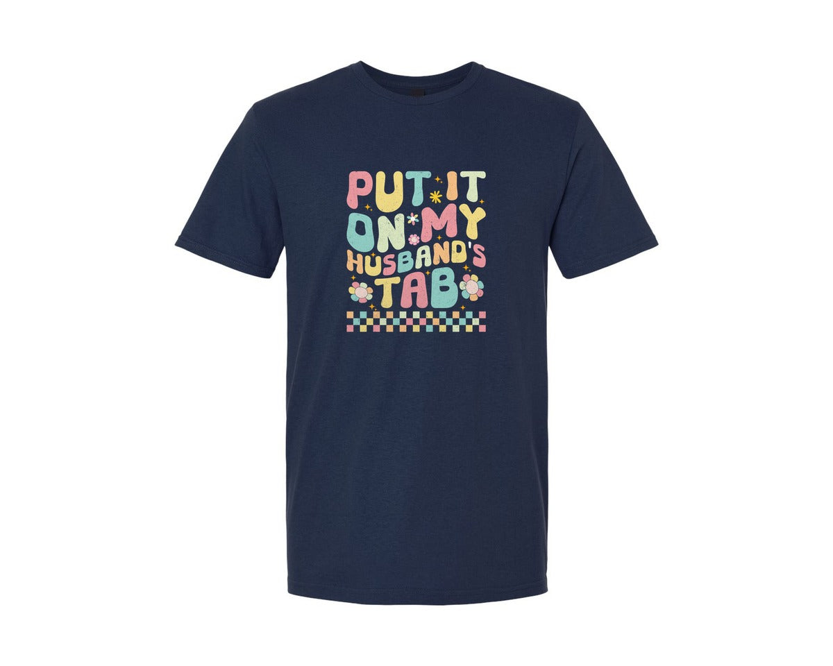 brand:Generic|color:Navy|Put It On My Husbands Tab 2 Graphic T-Shirt