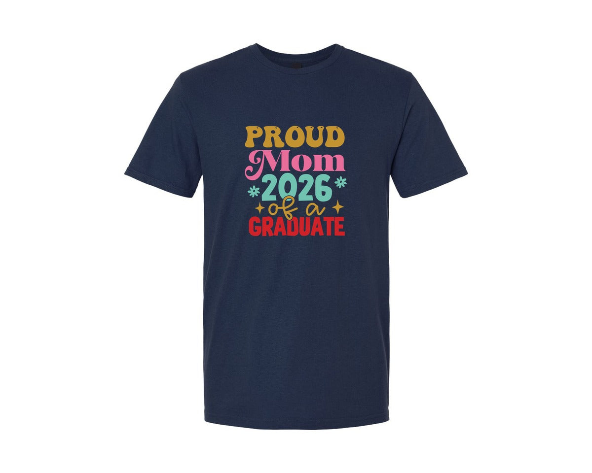 brand:Generic|color:Navy|Proud Mom Of A Graduate Graduation 2 Graphic T-Shirt