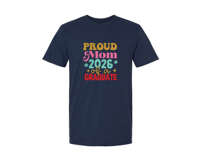 brand:Generic|color:Navy|Proud Mom Of A Graduate Graduation 2 Graphic T-Shirt