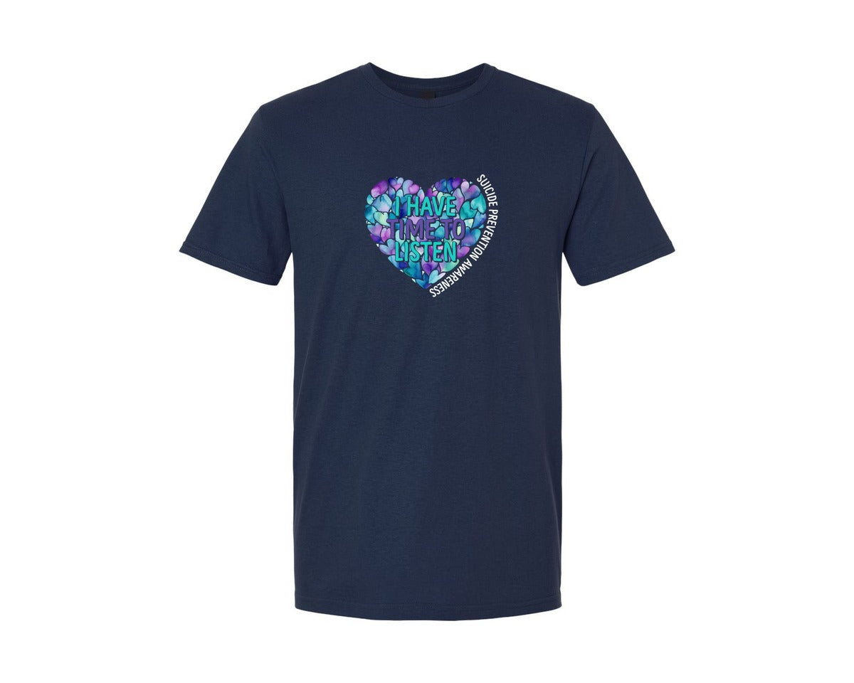 brand:Generic|color:Navy|I Have Time To Listen Suicide Prevention 3 Graphic T-Shirt