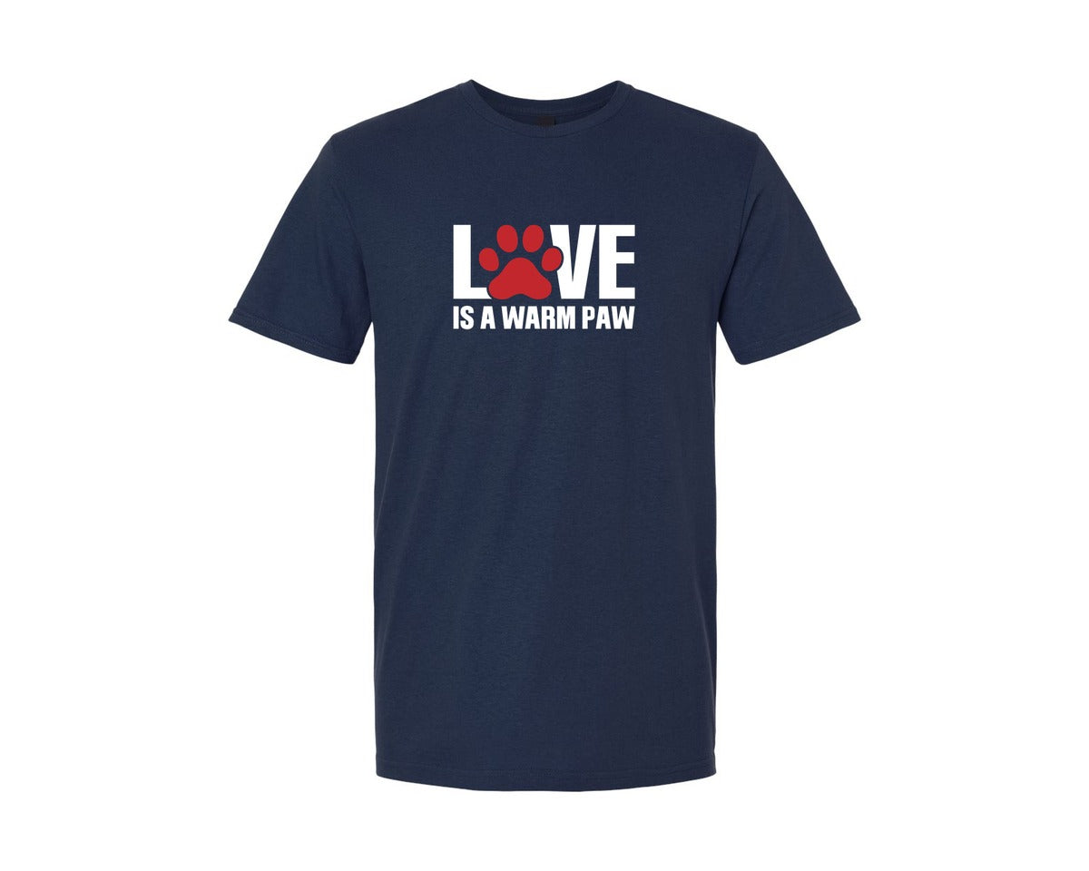 brand:Generic|color:Navy|Love Is A Warm Paw Dog Mom Tshirt Graphic T-Shirt