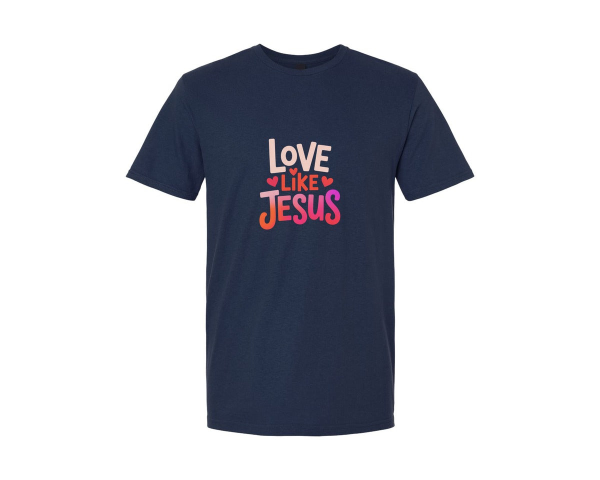 brand:Generic|color:Navy|Love Like Jesus Jesus Valentine Graphic T-Shirt