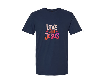 brand:Generic|color:Navy|Love Like Jesus Jesus Valentine Graphic T-Shirt
