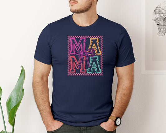 Retro Mama Checkered Mama 2 Graphic T-Shirt