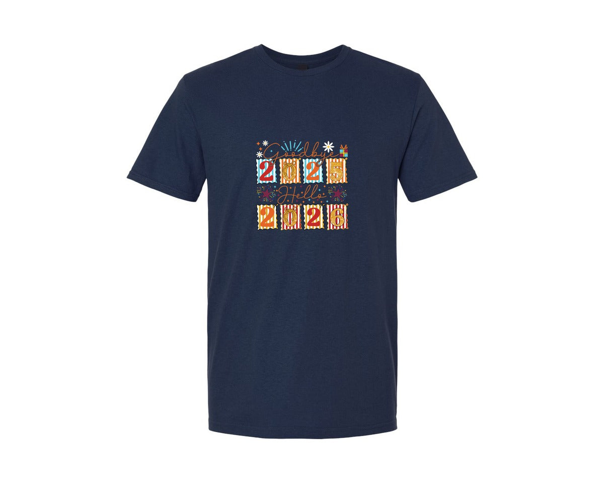 brand:Generic|color:Navy|Happy New Year 2026 6 Graphic T-Shirt