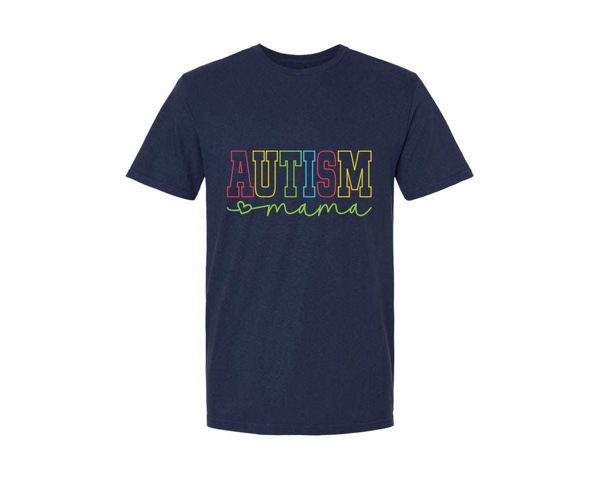 brand:Generic|color:Navy|Autism Mama Awareness Graphic T-Shirt