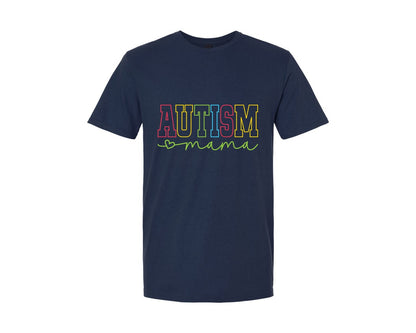 brand:Generic|color:Navy|Autism Mama Awareness Graphic T-Shirt