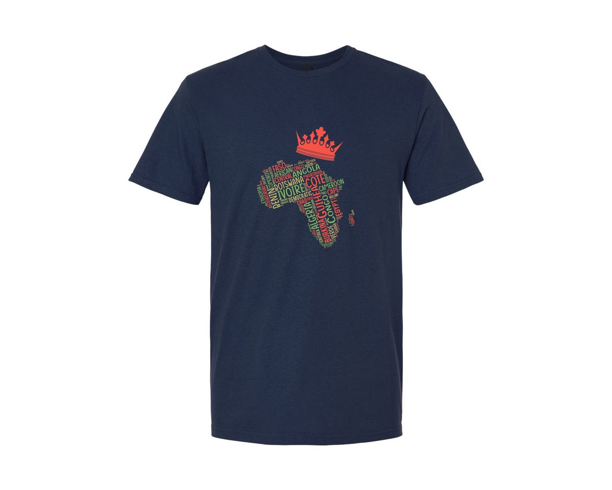 brand:Generic|color:Navy|African Map Cloud T Shirt Design Graphic T-Shirt