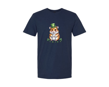 brand:Generic|color:Navy|Cute Lucky Hamster St Patrick Graphic T-Shirt