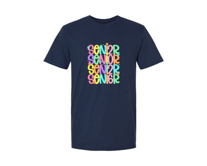 brand:Generic|color:Navy|Preppy Senior 2026 Floral Class Of Graphic T-Shirt