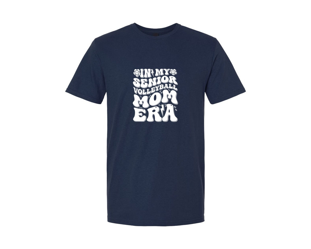 brand:Generic|color:Navy|In My Senior Volleyball Mom Era 2 Graphic T-Shirt