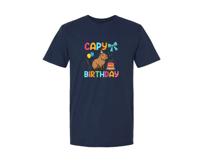 brand:Generic|color:Navy|Capybara Birthday T Shirt Graphic T-Shirt