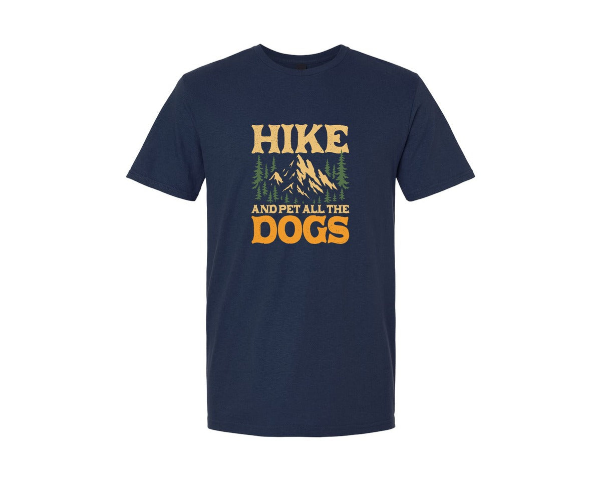 brand:Generic|color:Navy|Funny Hike And Pet All The Dogs Graphic T-Shirt