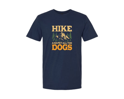 brand:Generic|color:Navy|Funny Hike And Pet All The Dogs Graphic T-Shirt