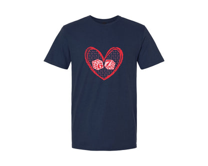 brand:Generic|color:Navy|Six Seven Valentine Dice 6 7 Heart Graphic T-Shirt