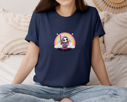 brand:Bella Canvas|color:Navy|Kick Rocks Cute Grim Reaper Graphic T-Shirt