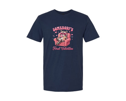 brand:Generic|color:Navy|Somebodys Feral Valentine Raccoon Graphic T-Shirt