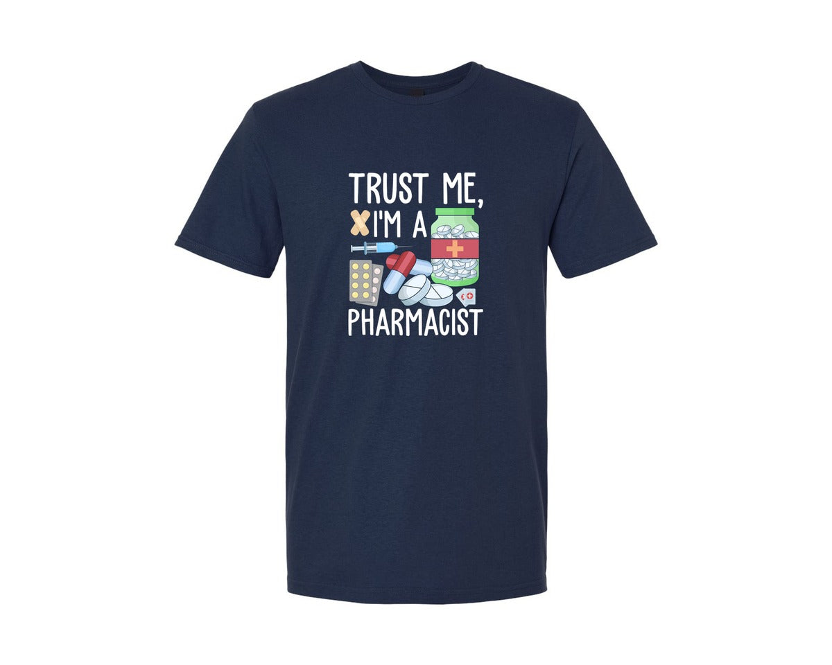 brand:Generic|color:Navy|Pharmacist Trust Me Career T Shirt Graphic T-Shirt