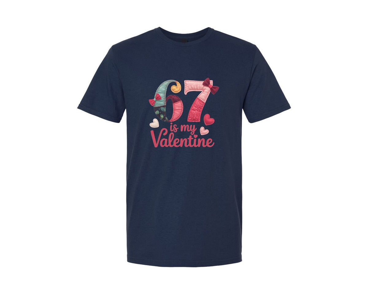 brand:Generic|color:Navy|67 Is My Valentine Funny Six Seven 4 Graphic T-Shirt