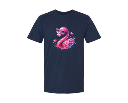 brand:Generic|color:Navy|Flocking Fabulous Flamingo 3 Graphic T-Shirt